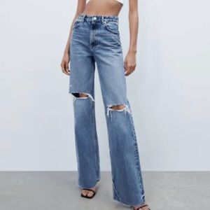 Zara Wide Leg Full Length Jeans